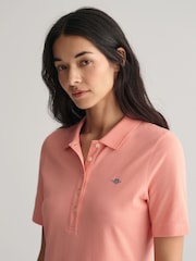 GANT Pink 100% Cotton Shield Piqué Polo Dress - Image 4 of 5