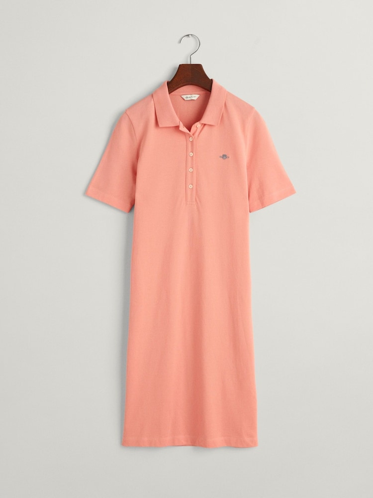 GANT Pink 100% Cotton Shield Piqué Polo Dress - Image 5 of 5