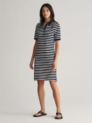 GANT Blue 100% Cotton Shield Piqué Polo Dress - Image 1 of 6