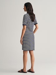 GANT Blue 100% Cotton Shield Piqué Polo Dress - Image 2 of 6