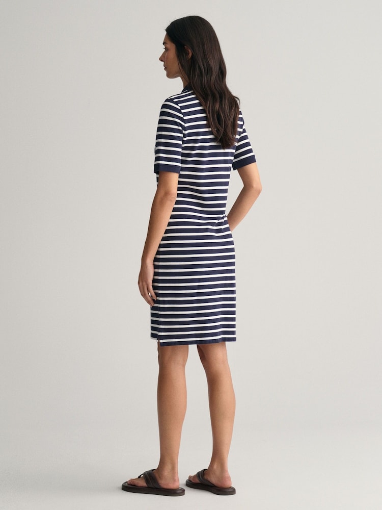 GANT Blue 100% Cotton Shield Piqué Polo Dress - Image 2 of 6