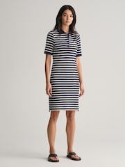 GANT Blue 100% Cotton Shield Piqué Polo Dress - Image 3 of 6