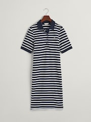 GANT Blue 100% Cotton Shield Piqué Polo Dress - Image 6 of 6