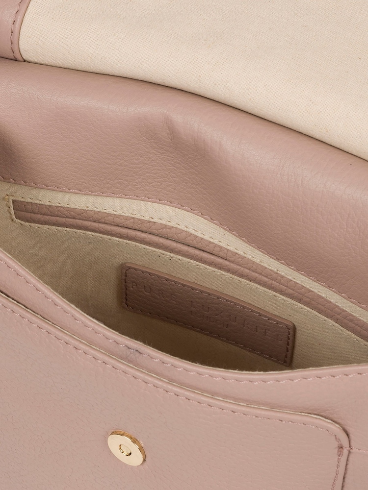 Pure Luxuries London Naomi Leather Cross-Body 100% Cotton Bag - Image 5 of 5