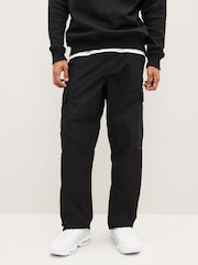 Черный - Relaxed Fit Ripstop карго 100% хлопок брюки - Изображение 1 из 13