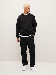 Черный - Relaxed Fit Ripstop карго 100% хлопок брюки - Изображение 3 из 13