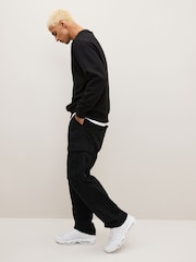 Черный - Relaxed Fit Ripstop карго 100% хлопок брюки - Изображение 4 из 13