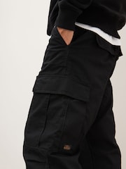 Черный - Relaxed Fit Ripstop карго 100% хлопок брюки - Изображение 8 из 13