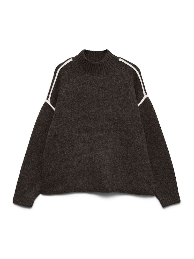Brun - VERO MODA Langermet Genser med Høy Hals og Paspeldetalj - Bilde 1 av 5 Brun - VERO MODA Langermet Genser med Høy Hals og Paspeldetalj - Bilde 1 av 5