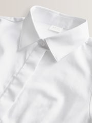 White 2 Pack Fitted Long Sleeve Cotton Rich Stretch Premium School Shirts (3-18yrs) - Image 10 of 12