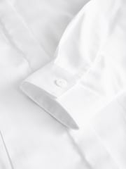 White 2 Pack Fitted Long Sleeve Cotton Rich Stretch Premium School Shirts (3-18yrs) - Image 11 of 12