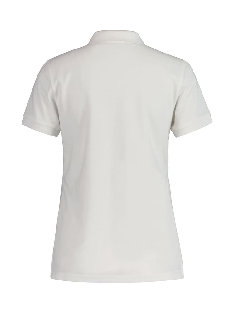 GANT White Shield Cap Sleeve Piqué 100% Cotton Polo Shirt - Image 2 of 5 GANT White Shield Cap Sleeve Piqué 100% Cotton Polo Shirt - Image 2 of 5