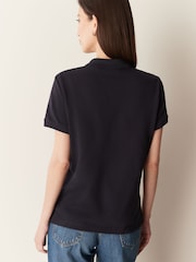 GANT Blue Shield Cap Sleeve Piqué 100% Cotton Polo Shirt - Image 2 of 5