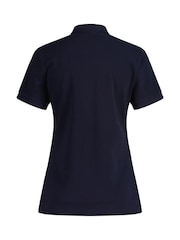 GANT Blue Shield Cap Sleeve Piqué 100% Cotton Polo Shirt - Image 5 of 5