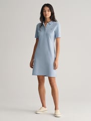 GANT Blue 100% Cotton Shield Piqué Polo Dress - Image 1 of 5