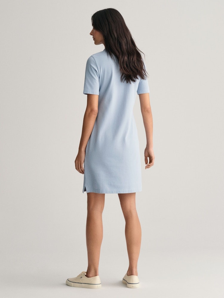 GANT Blue 100% Cotton Shield Piqué Polo Dress - Image 2 of 5