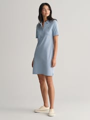 GANT Blue 100% Cotton Shield Piqué Polo Dress - Image 3 of 5