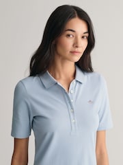 GANT Blue 100% Cotton Shield Piqué Polo Dress - Image 4 of 5