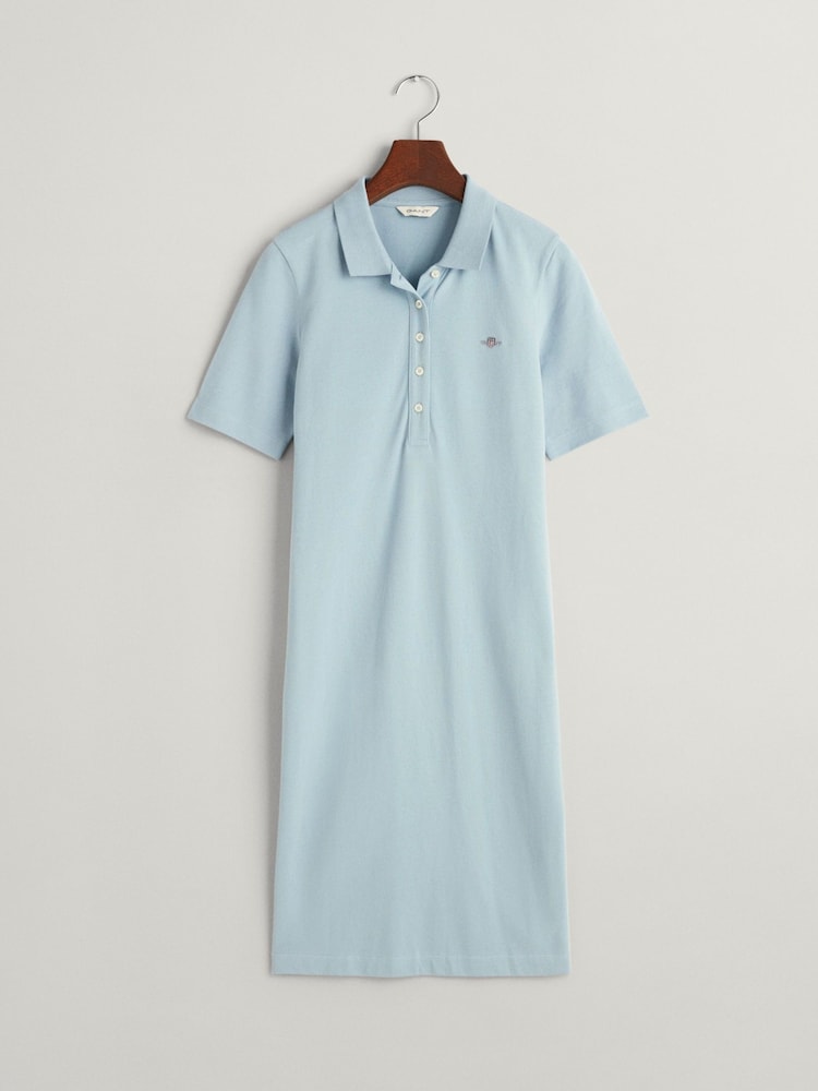 GANT Blue 100% Cotton Shield Piqué Polo Dress - Image 5 of 5