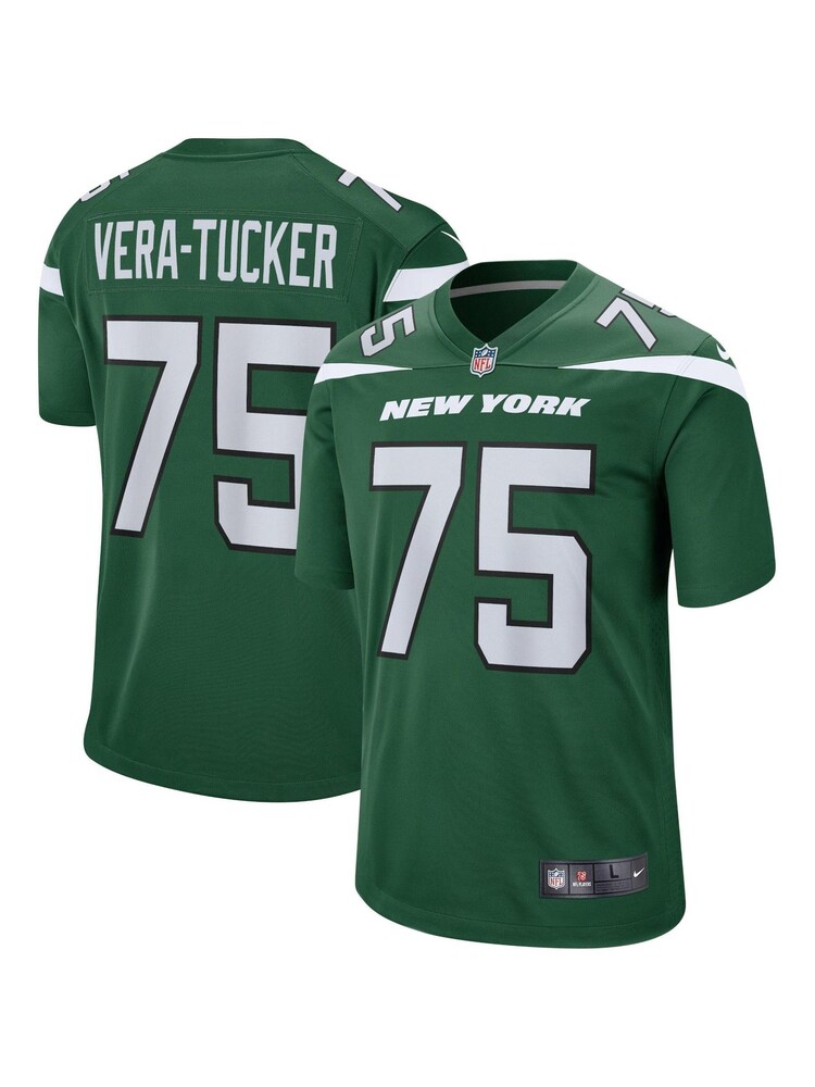 Nike Green NFL New York Jets Game Home Jersey - Alijah Vera-Tucker - Image 1 of 3 Nike Green NFL New York Jets Game Home Jersey - Alijah Vera-Tucker - Image 1 of 3