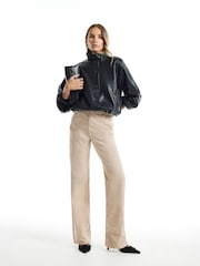 River Island Cream Relaxed Straight Leg Cord Jeans - Image 1 of 4