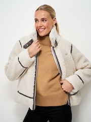 Naturlig - Crew Clothing Borg Aviator Jacket - Bilde 1 av 5