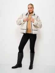 Naturlig - Crew Clothing Borg Aviator Jacket - Bilde 3 av 5
