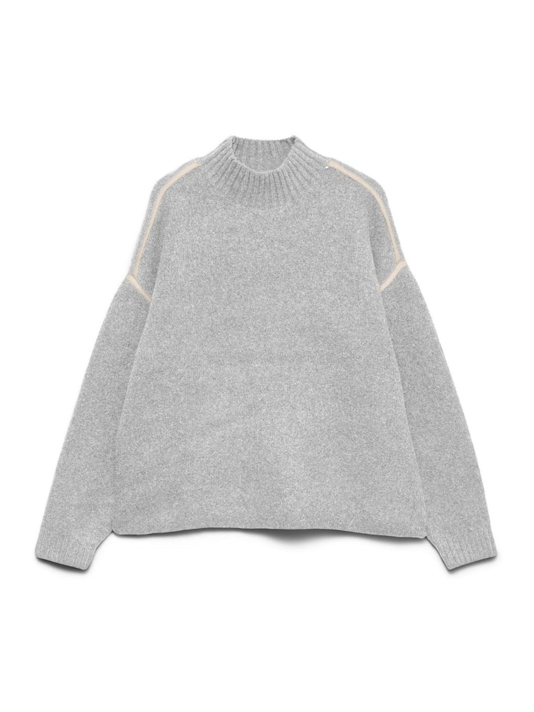 Grå - VERO MODA Langermet Genser med Høy Hals og Paspeldetalj - Bilde 5 av 5 Grå - VERO MODA Langermet Genser med Høy Hals og Paspeldetalj - Bilde 5 av 5