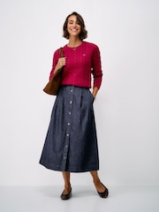 Crew Clothing Ella Denim Midi Skirt - صورة 2 من 5