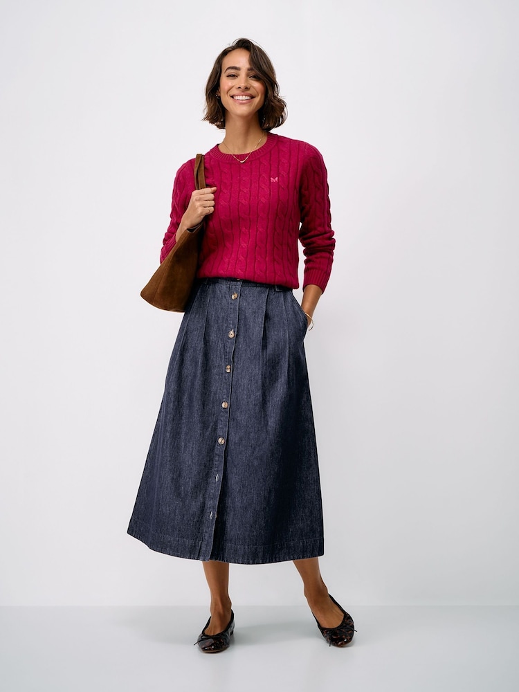 Crew Clothing Ella Denim Midi Skirt - صورة 2 من 5
