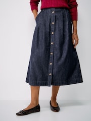 Crew Clothing Ella Denim Midi Skirt - صورة 4 من 5