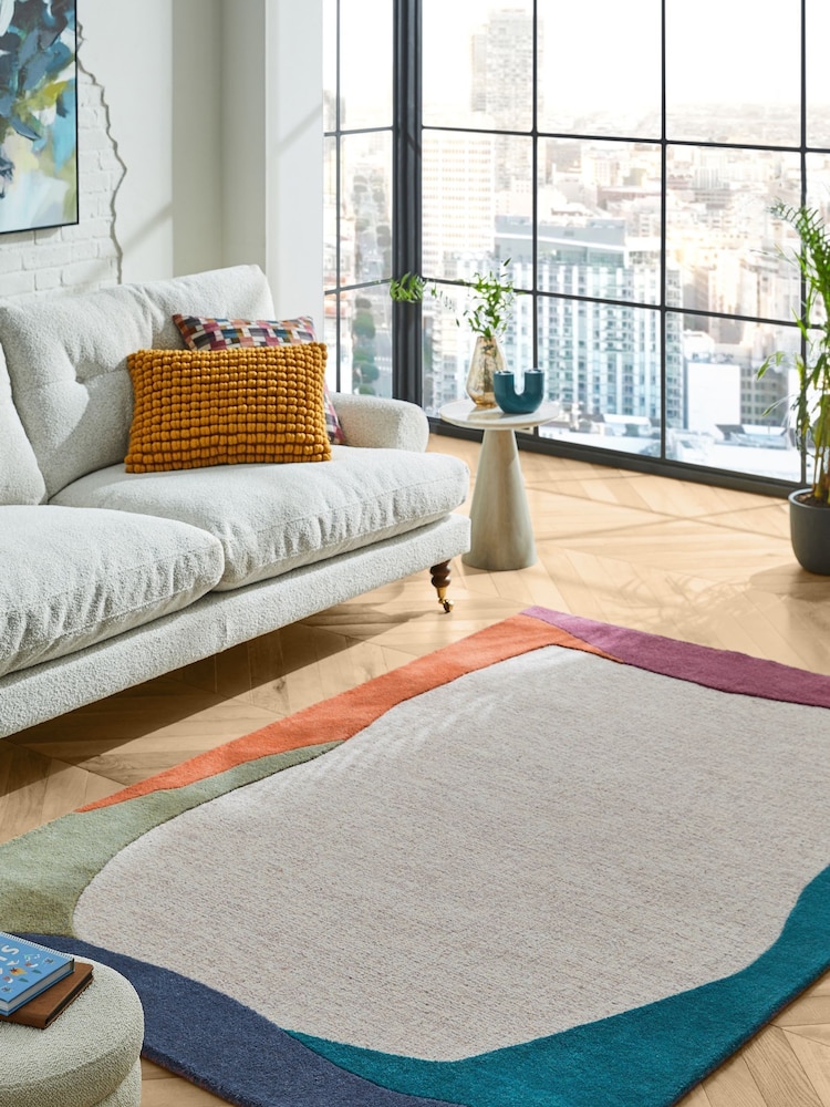 Multi Genevieve Collage Border Rug - Image 1 of 6