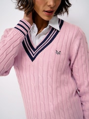 كنزة كريكت بنمط مجدول من Crew Clothing - صورة 4 من 5