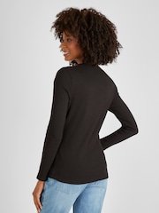 JoJo Maman Bébé Black Popper Front Maternity Top - Image 2 of 4