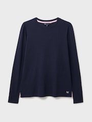 블루 - Crew Clothing Textured Stripe Long Sleeve Top - 5의 이미지 5