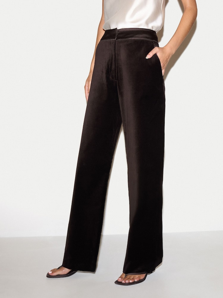 Jigsaw Velvet Satin Tailored Trousers - Bild 1 von 5