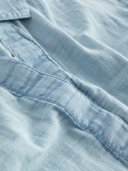 Mid Blue Denim Cheesecloth Short Sleeve Shirt - Image 7 of 7