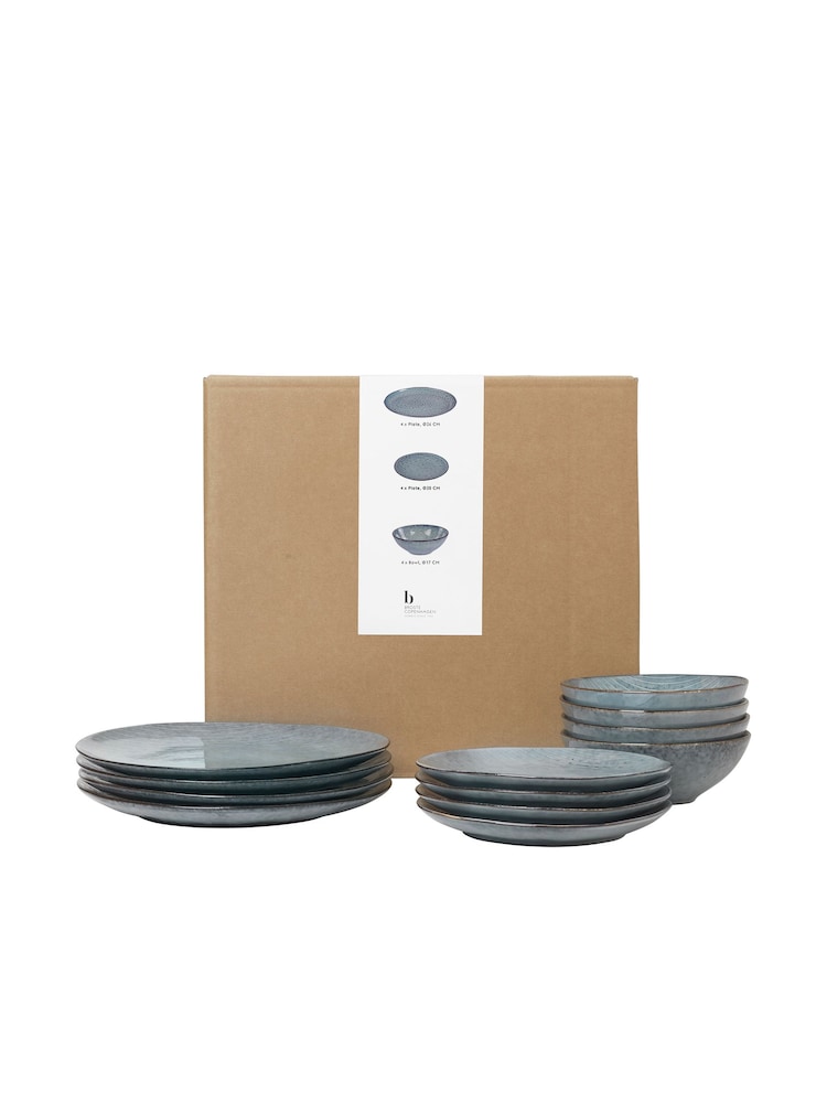 Broste Copenhagen 12 Piece Blue Nordic Dinnerware Set - Image 2 of 4