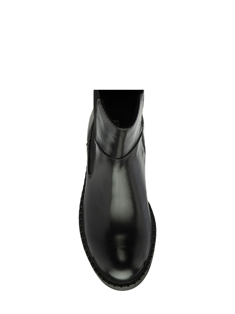 Ravel Black Leather High Cut Gusset Chelsea Boots - Image 1 of 4