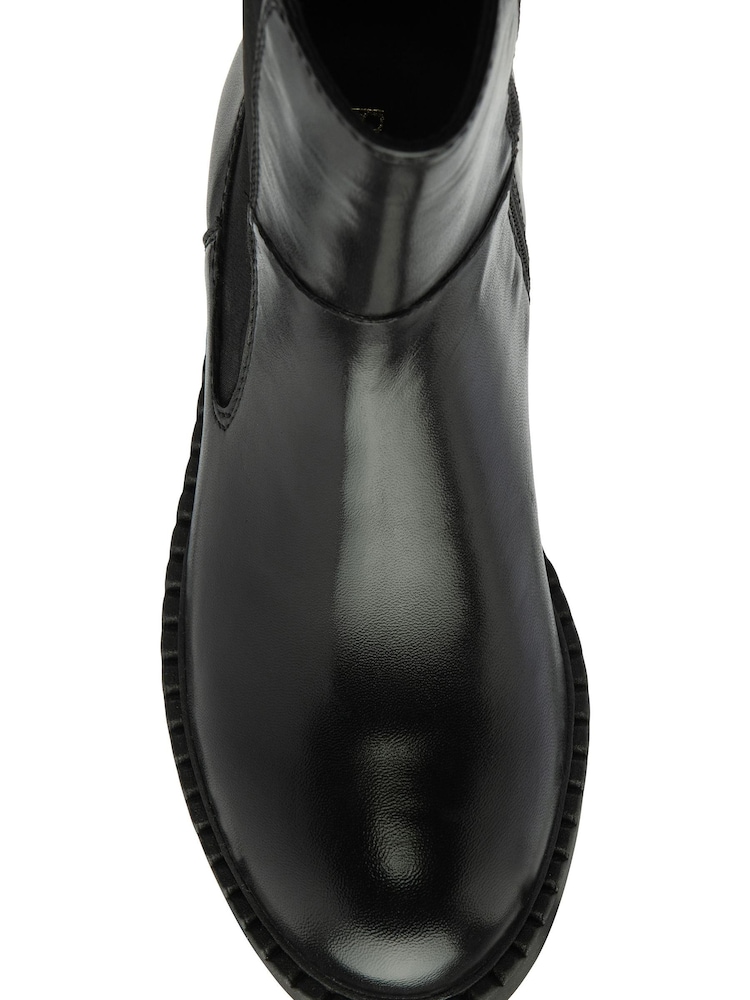 Ravel Black Leather High Cut Gusset Chelsea Boots - Image 4 of 4
