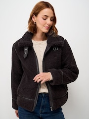 브라운 - Crew Clothing Borg Aviator Jacket - 5의 이미지 1