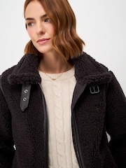 브라운 - Crew Clothing Borg Aviator Jacket - 5의 이미지 4