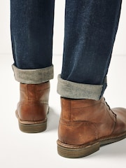 Tan Brown Regular Fit Waxy Finish Leather Chukka Boots - Image 6 of 6