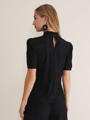 Phase Eight Black Textured Samiha Blouse - Image 2 of 6