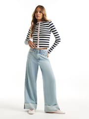 River Island Black Stripe Rib Cardigan - Image 4 of 4