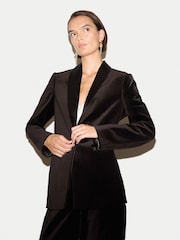 Jigsaw Brown Velvet Shawl Collar Jacket - Image 2 of 4