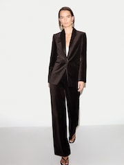 Jigsaw Brown Velvet Shawl Collar Jacket - Image 3 of 4