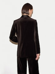 Jigsaw Brown Velvet Shawl Collar Jacket - Image 4 of 4