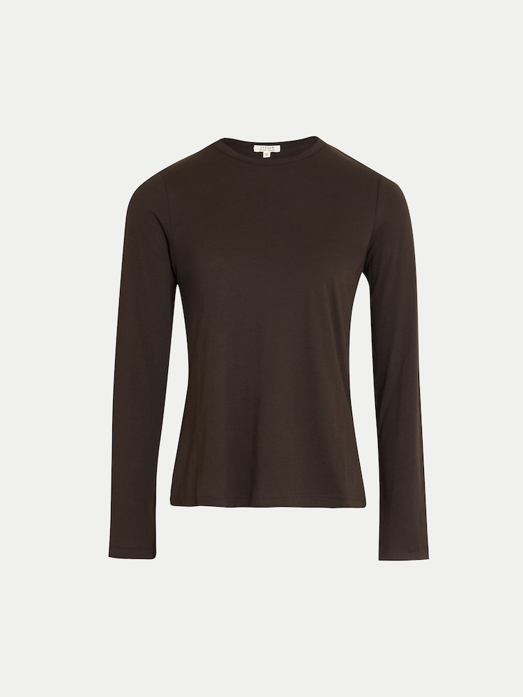 Jigsaw Brown Long Sleeve 100% Cotton Top - Image 5 of 5 Jigsaw Brown Long Sleeve 100% Cotton Top - Image 5 of 5