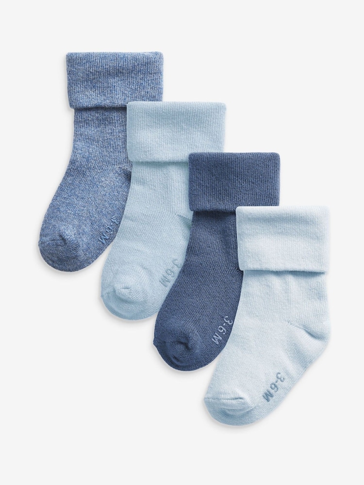 modra - 4 paket Roll Top Baby Socks (0mths-2yrs) - Slika 1 iz 5 modra - 4 paket Roll Top Baby Socks (0mths-2yrs) - Slika 1 iz 5